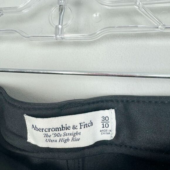 ABERCROMBIE & FITCH | Vegan Leather 90s Straight Ultra Hi Rise Pants Women’s 10 - Picture 9 of 13